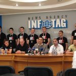 Сегодня 16 мая 2012г в информационном центре INFOTAG прошла пресс конференция посвящённая участию наших спортсменов в первые в истории, в чемпионате по К-1 среди любителей который прошел в Литовском городе Шауляй с 10-го по 13-го мая этого года.