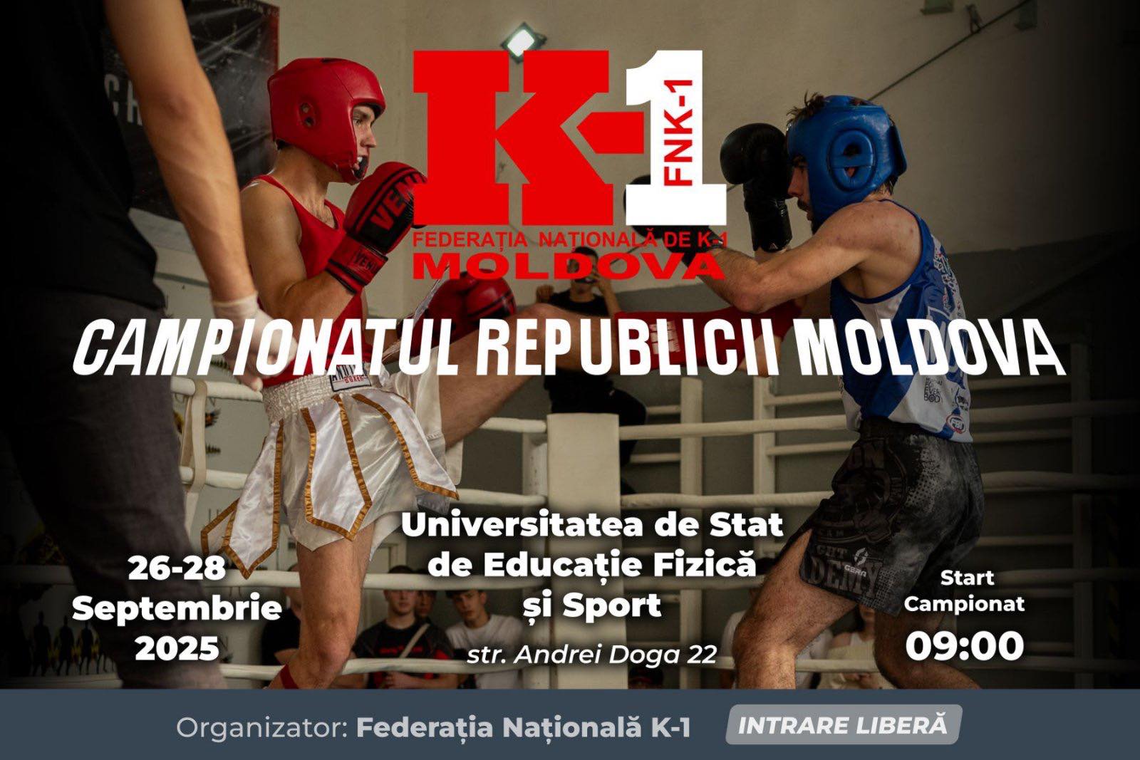 26-28 septembrie 2025 — Campionatul Republicii Moldova la K-1 Amator organizat de Federația Națională K-1 RM.